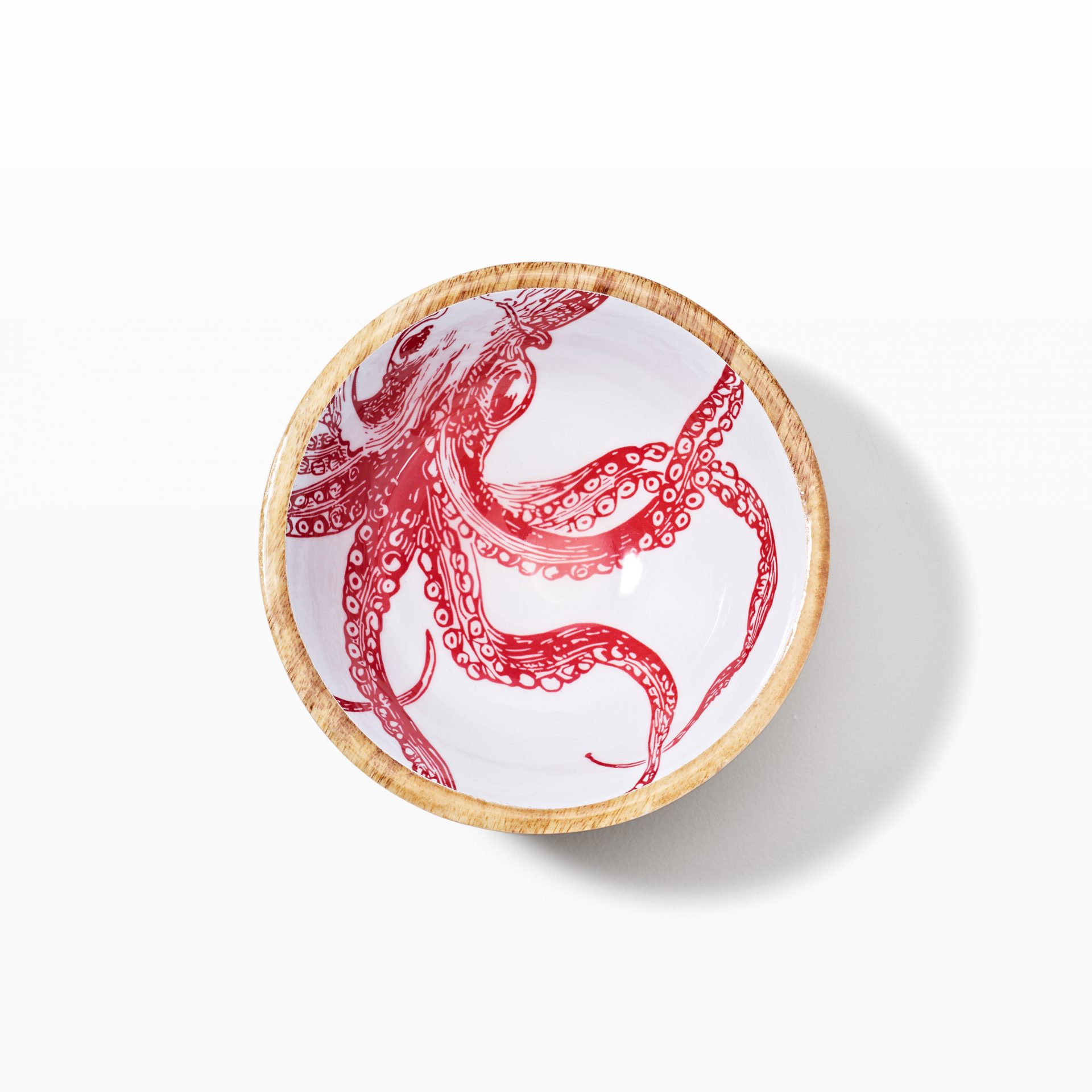 Wooden bowl Octopus S