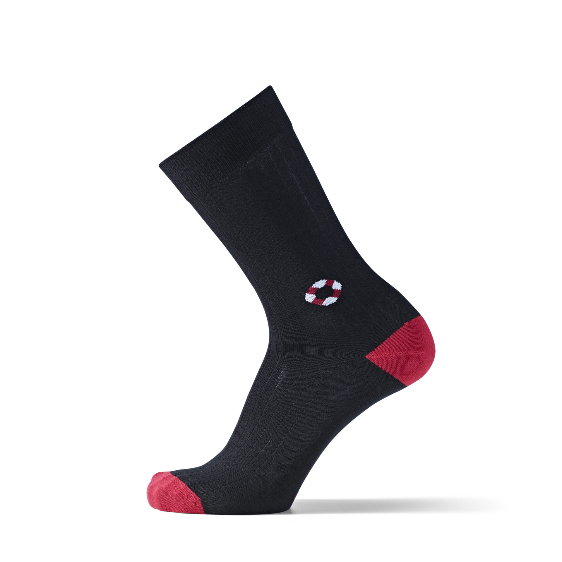 Socken SomosOcéano - Schwarz/Rot mit Rettungsreifen Motiv