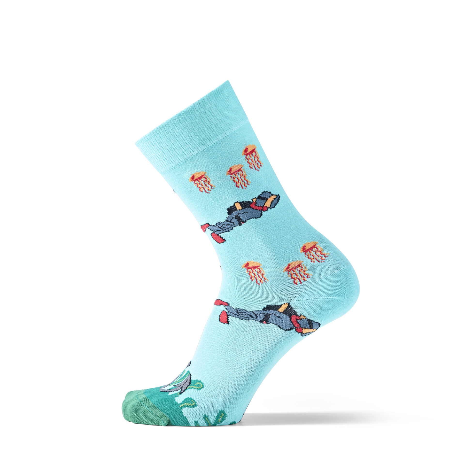 SomosOcéano socks - Light blue with diver motif