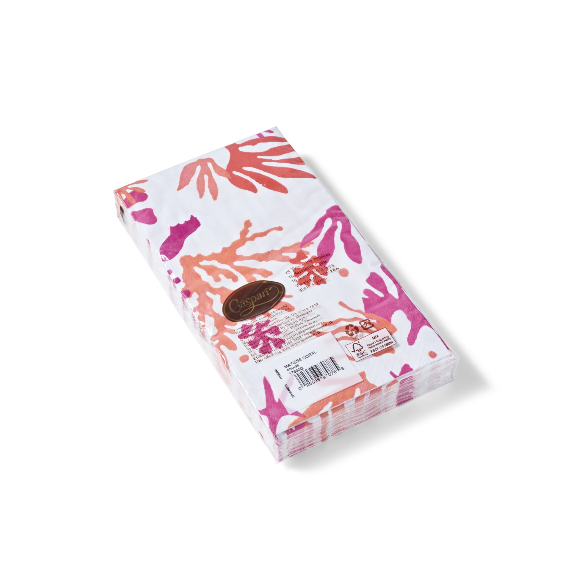 Caspari Papier Buffet Servietten "Matisse Coral Orange" – Bild 2