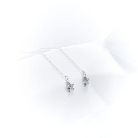 Seestern Fadenohrringe aus 925 Sterlingsilber